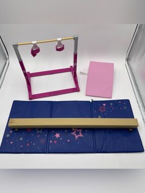 American Girl Doll 2013 Gymnastics Set Balance Beam High Bar Mat Wedge READ